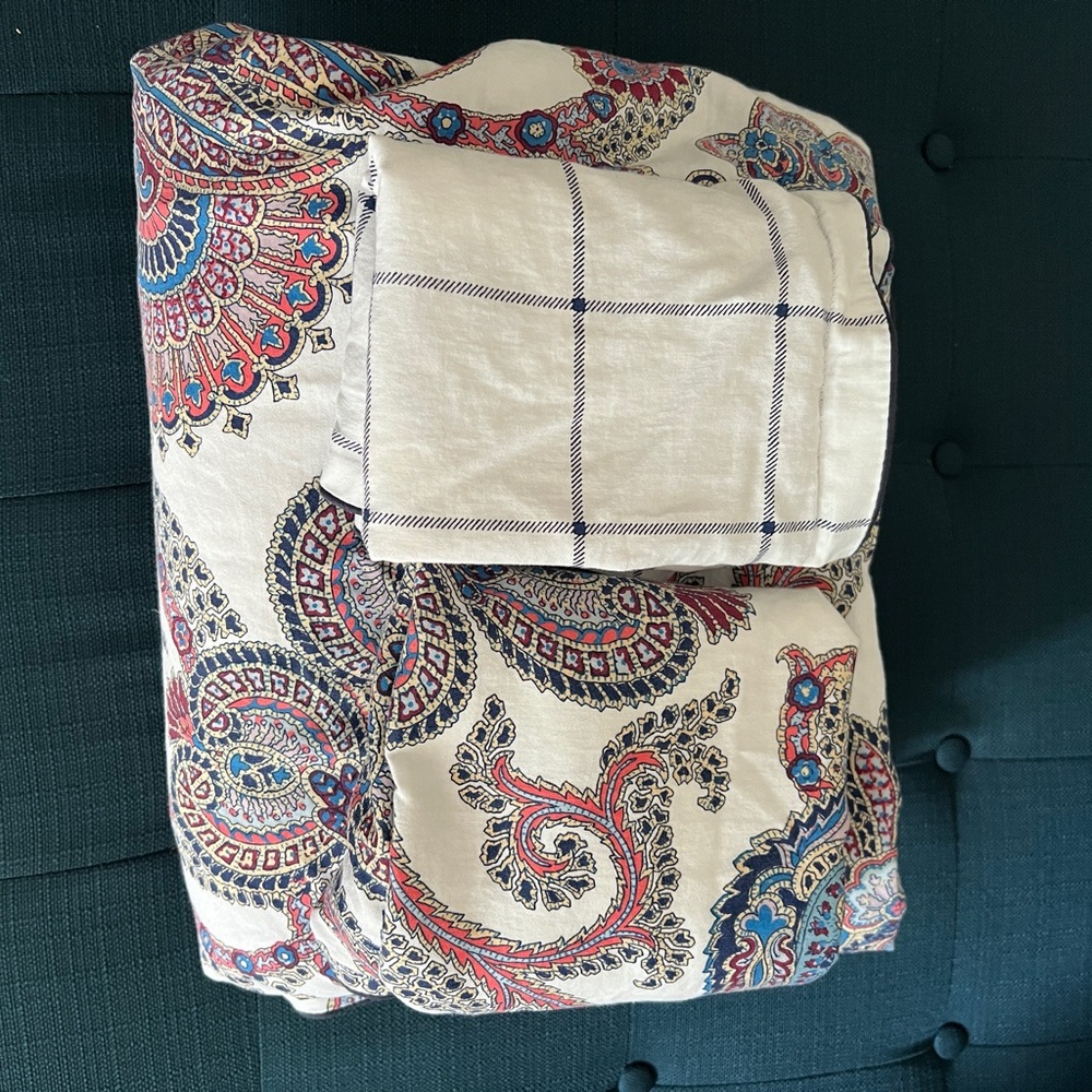 Ralph Lauren Reversible Carter Paisley Full/Queen Duvet Cover Set - Picture 2 of 7